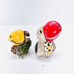 Artesania Rinconada Papagayo Toucan Uruguay Birds Red & Yellow Beaks Lot Of 2